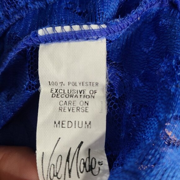 Vintage Made in USA Val Mode Royal Blue Teddy Romper Open Back - Picture 7 of 8
